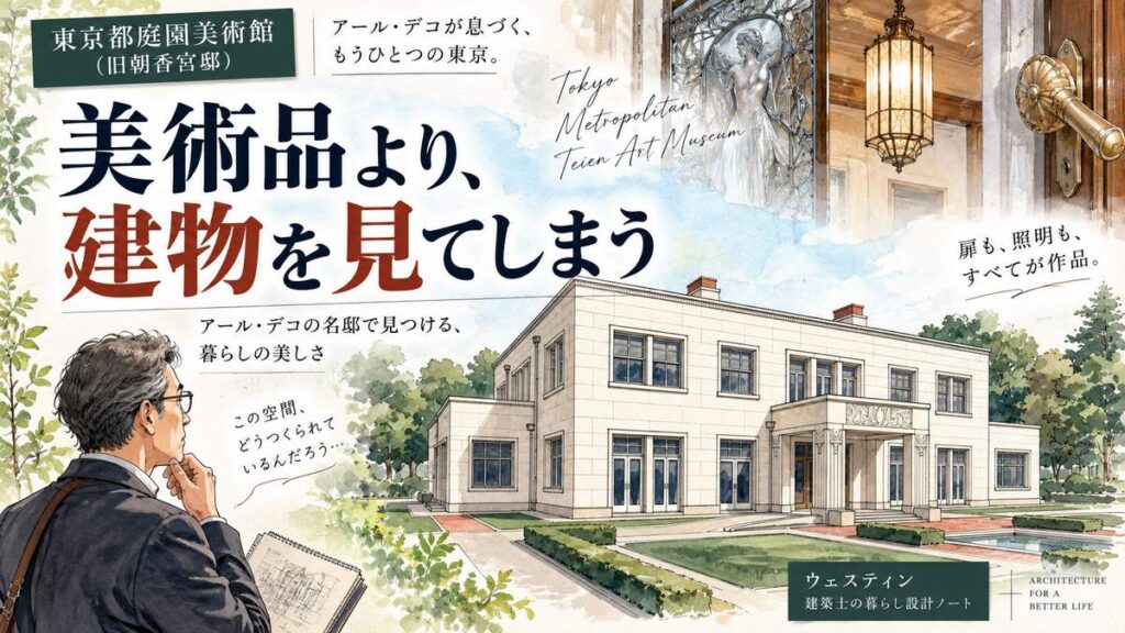 東京都庭園美術館の外観とアール・デコの窓割り