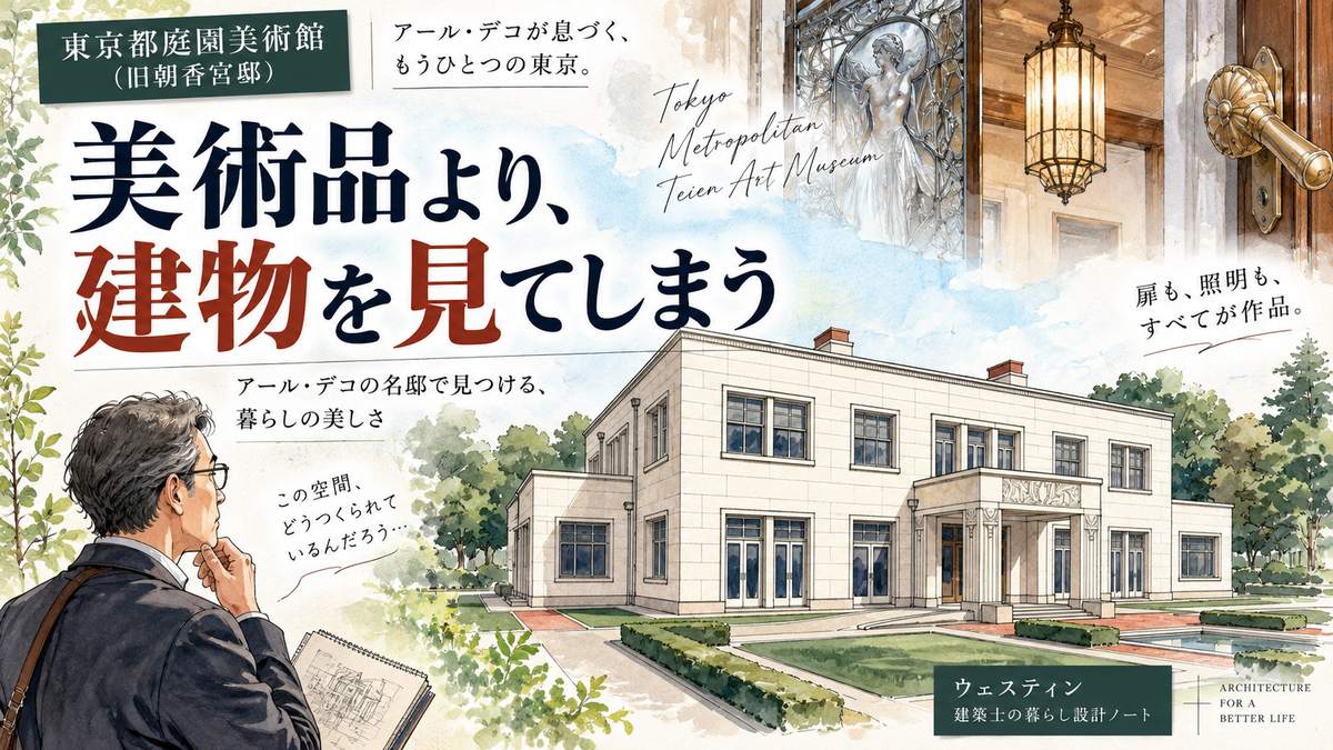 東京都庭園美術館の外観とアール・デコの窓割り