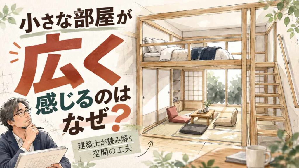 ホテルと住宅の使い方の違いを対比した概念スケッチ